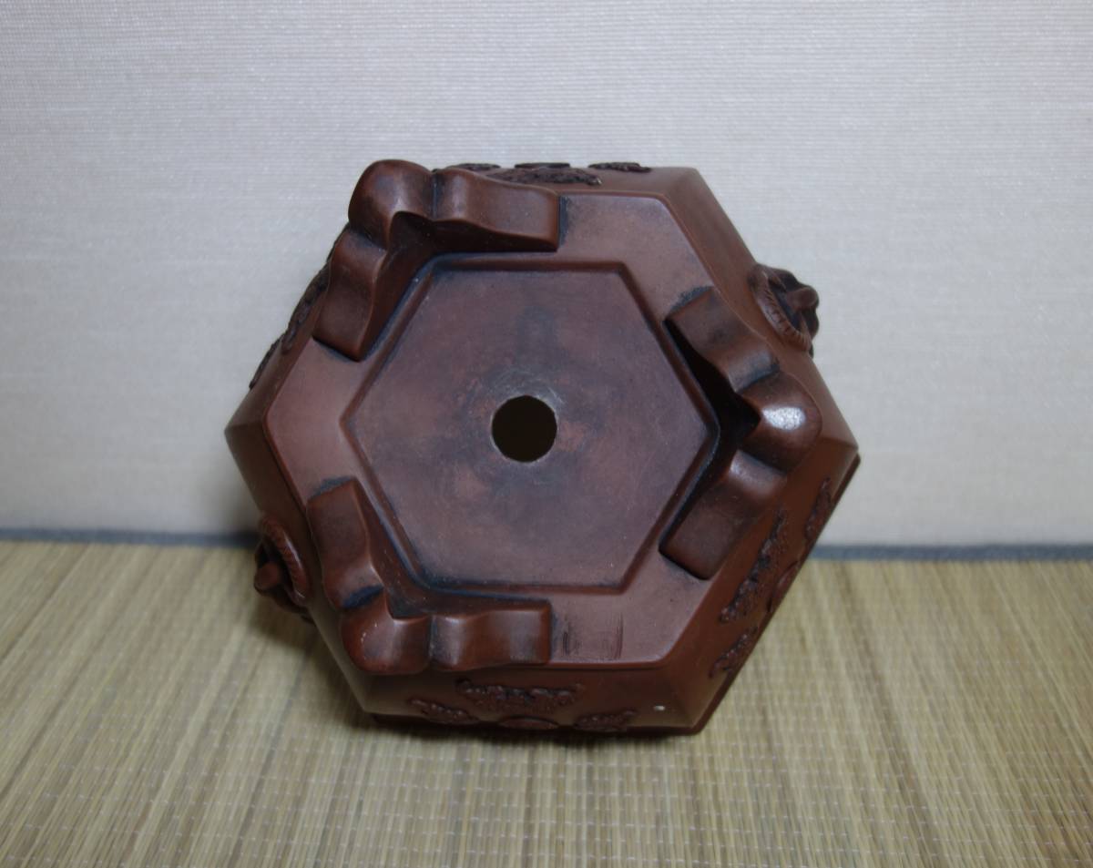Ｔ182-1 中国 紫砂鉢 中国宜興 太鼓式 盆栽鉢 直径30cm　A 盆栽鉢 中国鉢 中国宜興 中国 植木鉢 T182-1 紫砂鉢 太鼓式 直径30cm