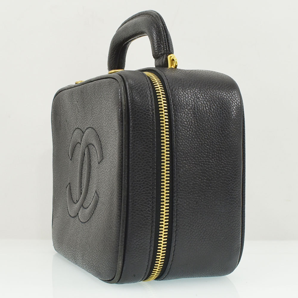 シャネル キャビアスキン ハンドバッグ CHANEL ホワイト ココハンドル