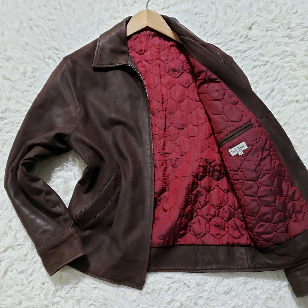 圧巻の裏地】Paul Smith ポールスミス レザージャケット ブルゾン M 