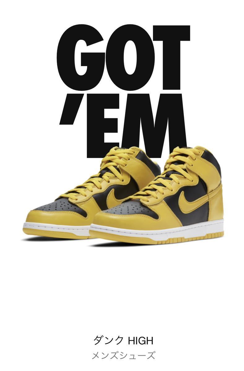 即決アリ NIKE DUNK HIGH SP 27.0cm US9 VARSITY MAZE ナイキ ダンク ハイ バーシティー メイズ ブラック × イエロー 黒 × 黄 アイオワ