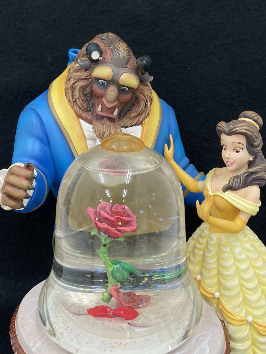 N4) ☆美女と野獣☆ スノードーム オルゴール付き Disney ディズニー