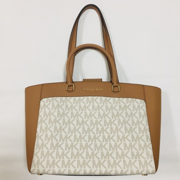 人気定番 MICHEAL KORS マイケルコース EMMY エミー ラージ ダブルハンドル トート ベージュ&times;ブラウン(女性用)｜売買されたオークション情報、yahooの商品情報をアーカイブ公開 - オークファン 女性用