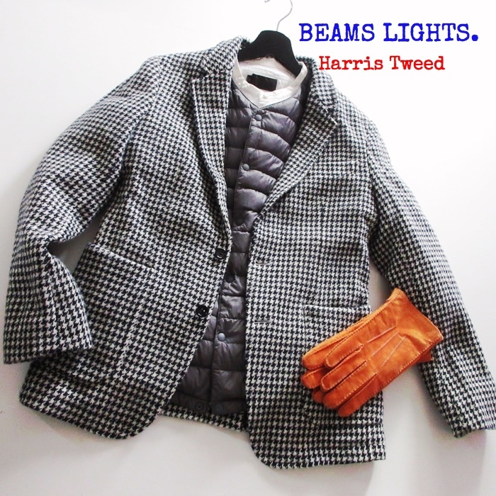 BEAMS LIGHTS ビームス】定価4.2万 ハリスツイード 千鳥柄上質