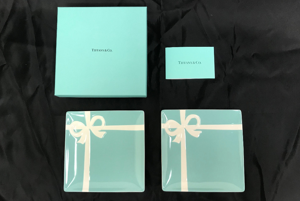 未使用】TIFFANY＆Co. ティファニー ブルーボウデザートプレートセット