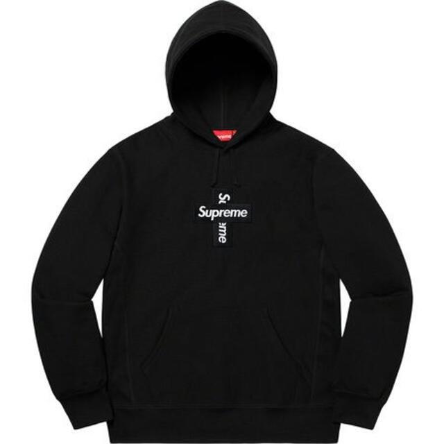 Lサイズ】Supreme Cross Box Logo Hooded Black シュプリーム クロス 