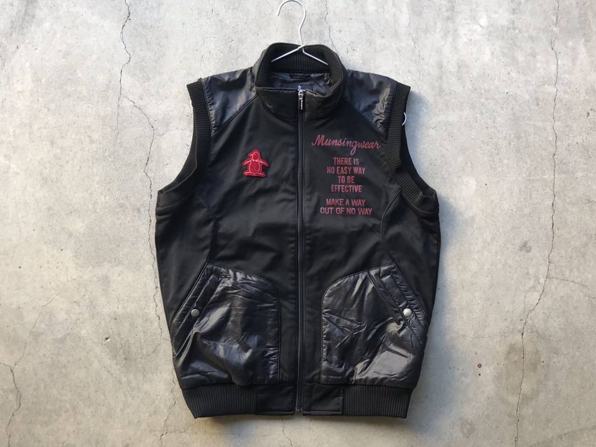 新作入荷，本物保証 Munsingwear 動体裁断 Urbild4D ジップアップベスト Lサイズ マンシングウェア ゴルフウェア メンズ ジャケット 黒 ナイロン(マンシング)｜売買されたオークション情報、yahooの商品情報をアーカイ ベスト