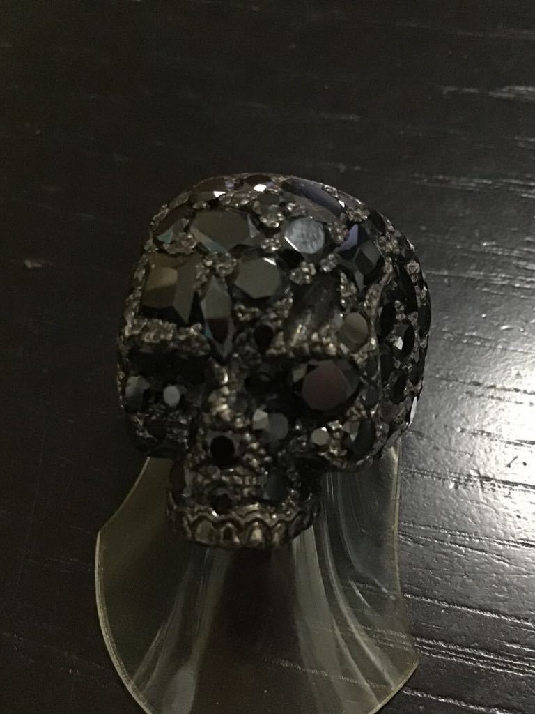 【美品 】ヴェルヴェットラウンジ スカルリング 17号 ブラック　SV925 定価57，200円 Velvet Lounge スターダスト スカルリング 17号