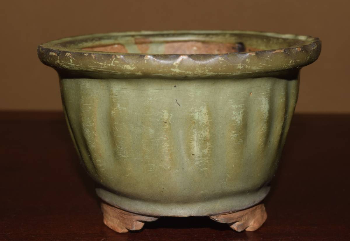 Yahoo!オークション - 中国古盆器＜清代・青交趾・・時代乗り満点