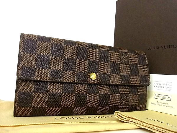  1円 LOUIS VUITTON ルイヴィトン N61734 ダミエ ポルトフォイユサラ 二つ折り 長財布 ウォレット 札入れ エベヌ ブラウン系 K0503pL(ダミエライン)｜売買されたオークション情報、yahooの商品情報をア 服飾小物