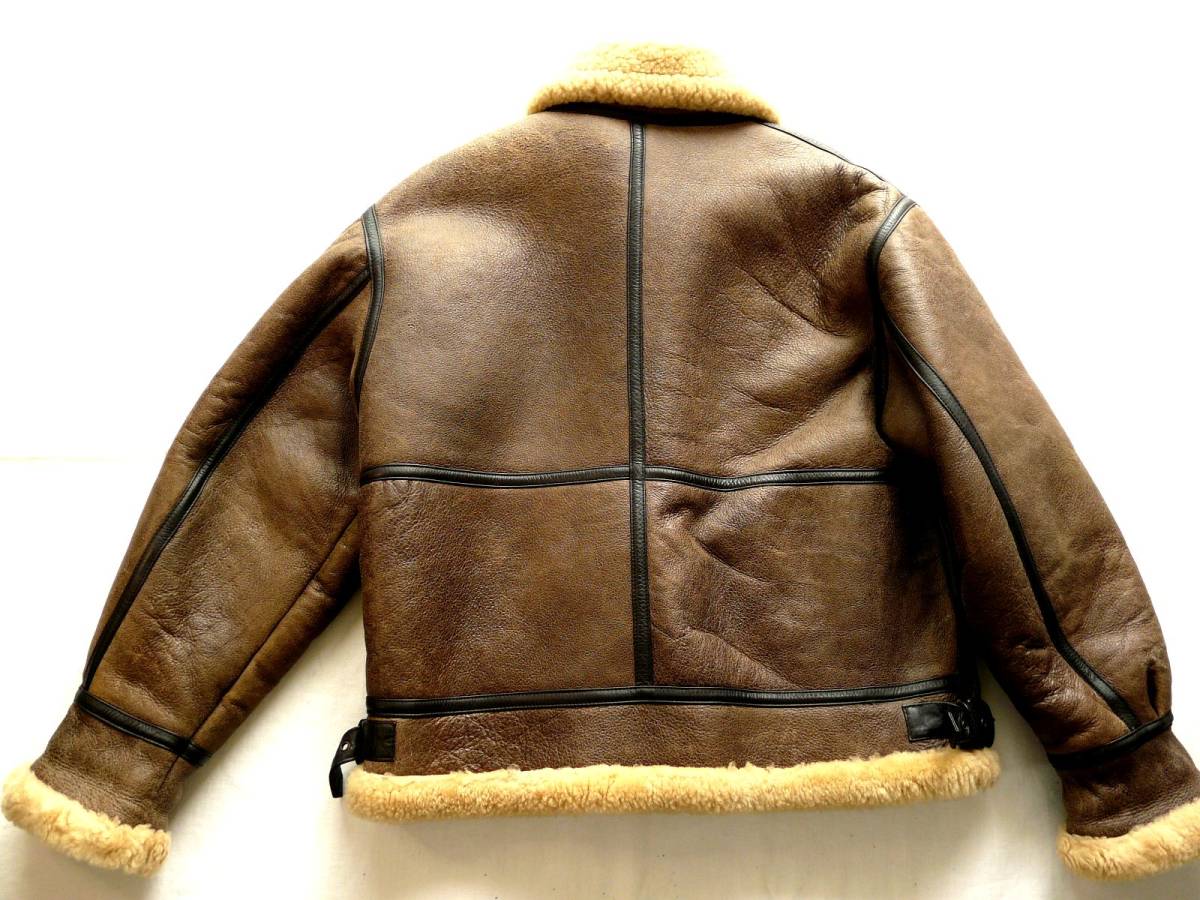 90’s POTTAR ムートン　B-3フライトジャケット □本革ムートンレザー□ブラウン B-3フライトジャケット□POTTAR□G1