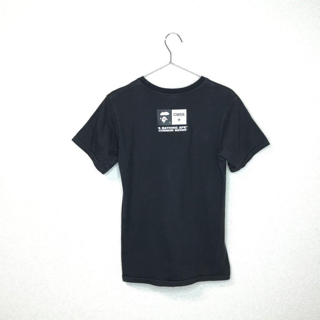 ★common sense×BAPE コモンセンス エイプ★半袖 ロゴ プリント Ｔシャツ 黒 ブラック size M 管:B:05 BATHING A APE 値下げ⭕️ - ON