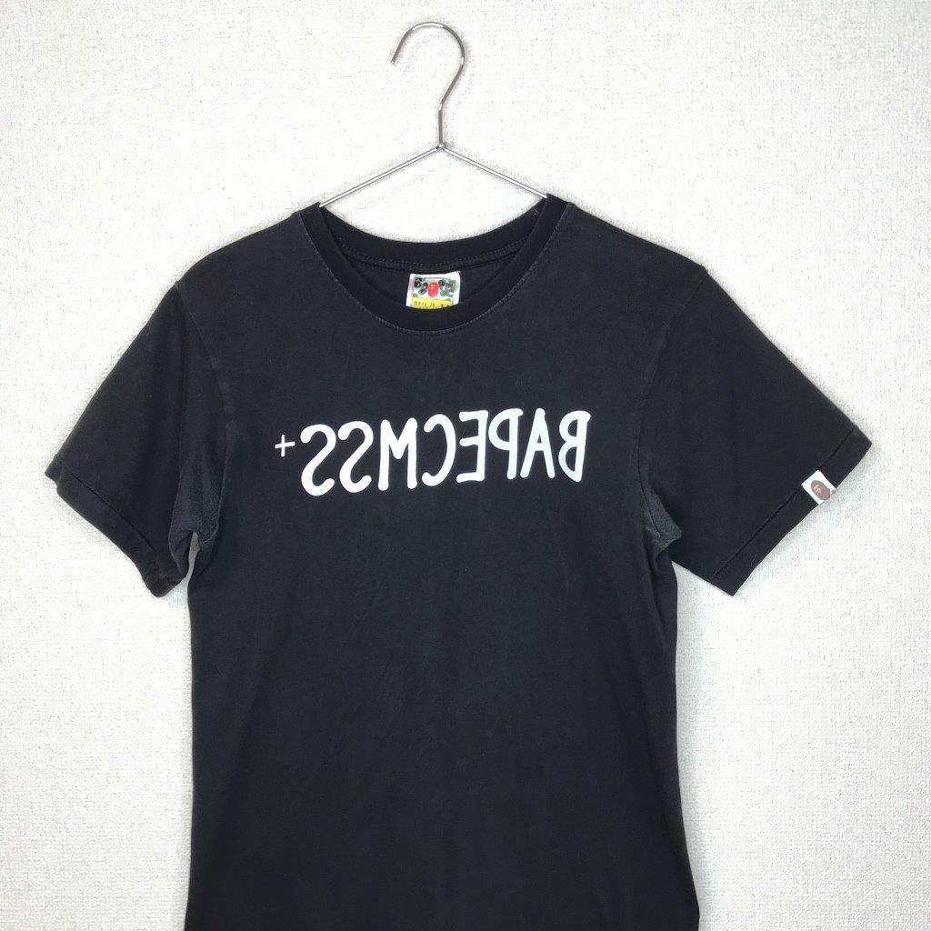 ★common sense×BAPE コモンセンス エイプ★半袖 ロゴ プリント Ｔシャツ 黒 ブラック size M 管:B:05 BATHING A APE 値下げ⭕️ - ON