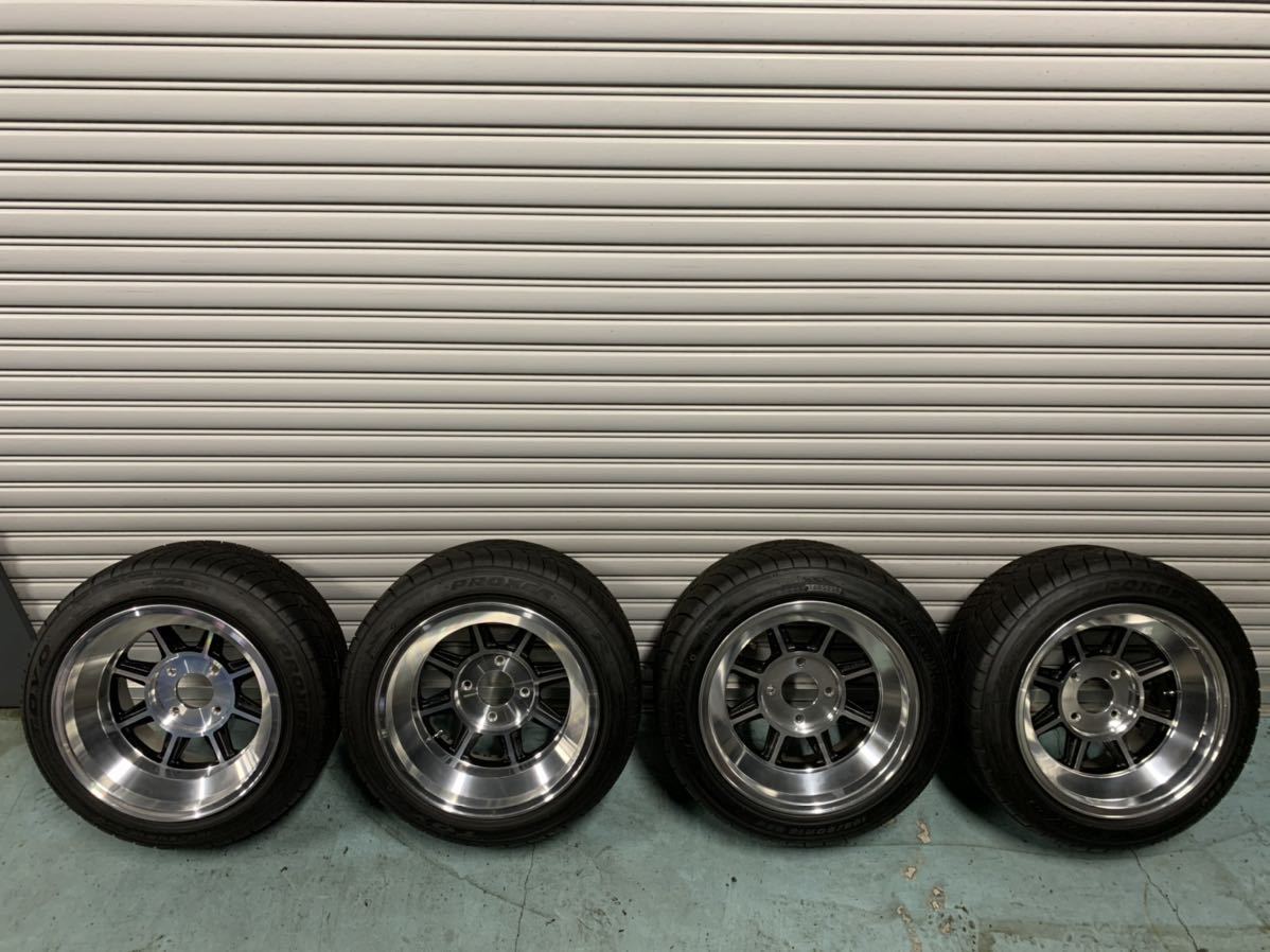 ハヤシ レーシング 当時物 旧車 深リム 14インチ 6J +15 4H GX HAYASI ハヤシレーシング 15インチ 4H-114.3 8J 9J 旧車 深リム の入札