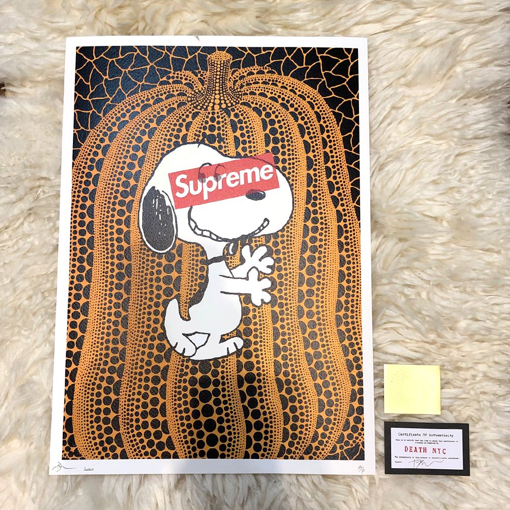 death nyc 世界限定100枚 スヌーピー 草間彌生 かぼちゃ ゆ*こ様 death nyc