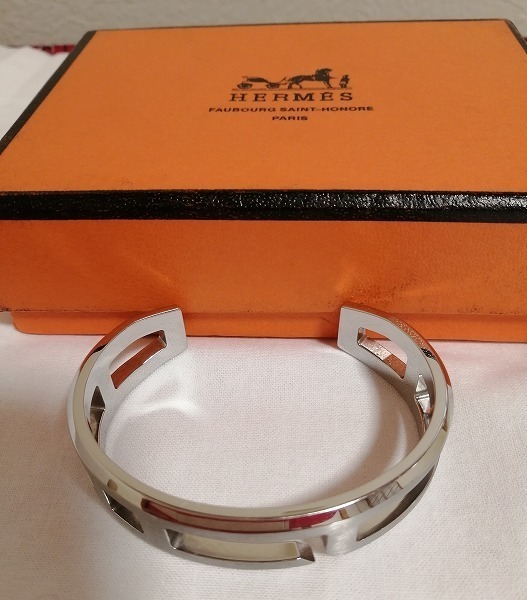 HERMES エルメス バングル プレイ T4 バングル ステンレススチール 美