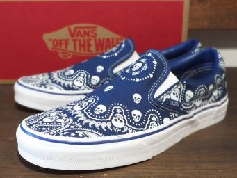新品 10.0 28.0cm USA企画 VANS CLASSIC SLIP-ON BANDANA SKULL 