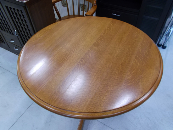 ◇飛騨の家具 柏木工 円卓ダイニングセット イス3脚 幅98cm 丸テーブル 