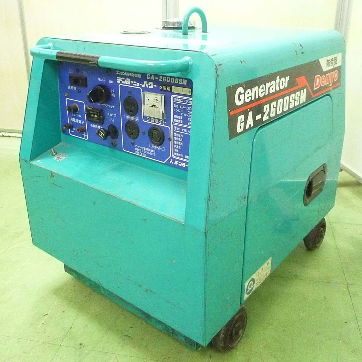 発電機 中古 エンジン デンヨー ニューパワー GA-2600SSM 100V 60Hz  