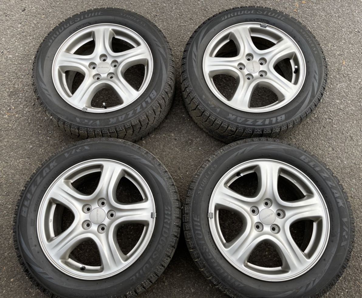  スタッドレス 雪 スバル レガシィ純正 16インチ 6.5J+55 5/100 205/55R16 91Q BS VRX 2014年製 8ミリ 深溝 4本セット(スタッドレスタイヤ)｜売買されたオークション情報、yahooの商品情報をアーカイブ公開 5穴