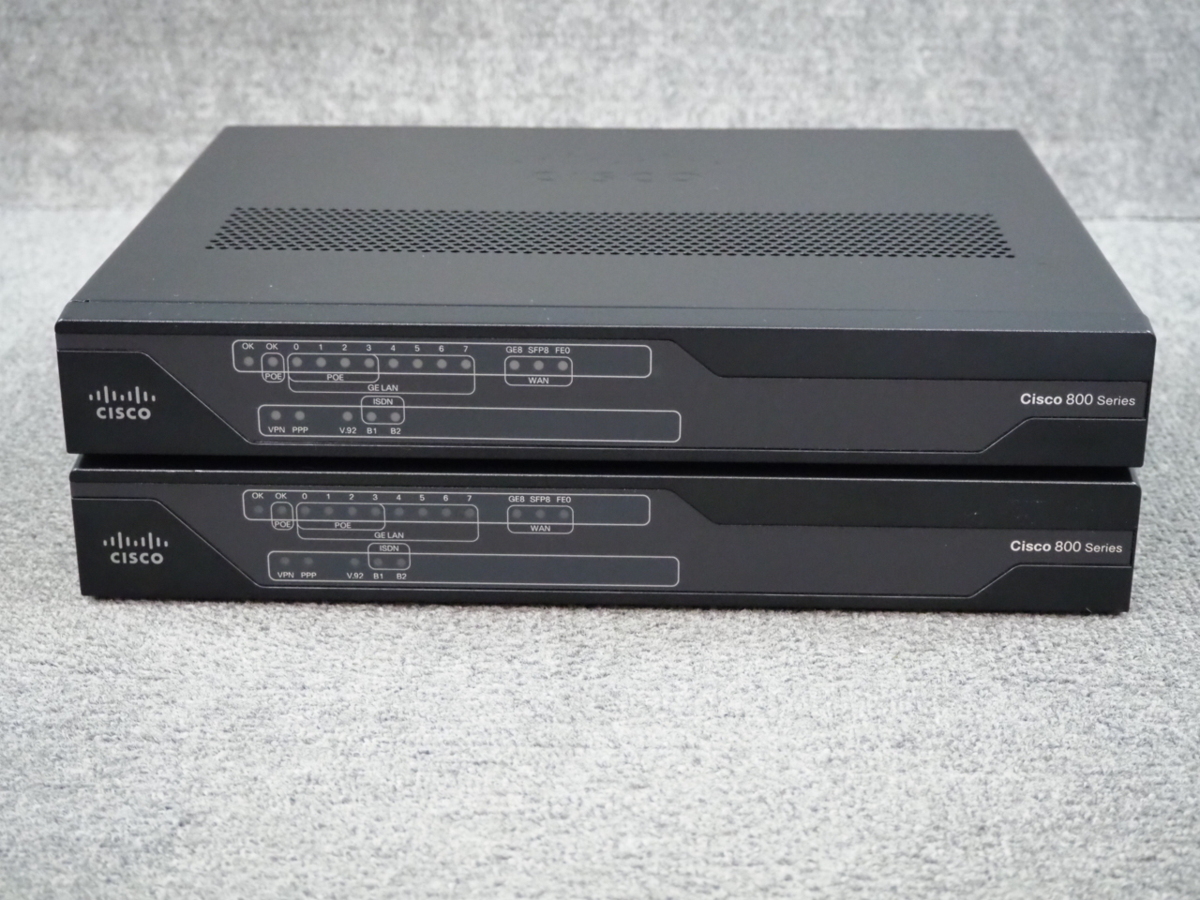 2] ☆ 2台セット！ ☆ Cisco 800シリーズ C891FJ-K9 ☆ ACアダプタ×1