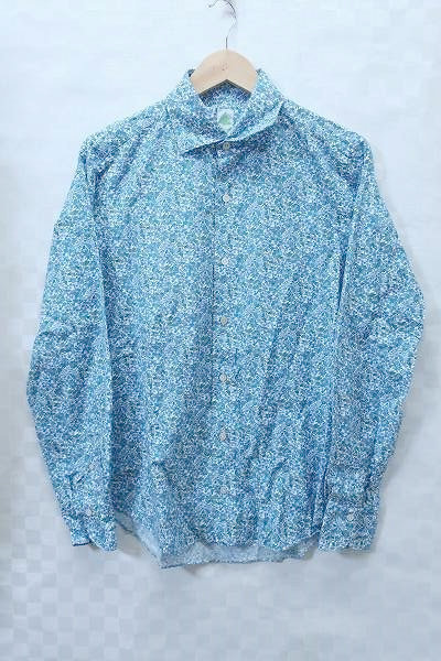 フィナモレ　花柄長袖シャツ フィナモレ Finamore メンズ FINAMORE 長袖 コットン シャツ 花柄の