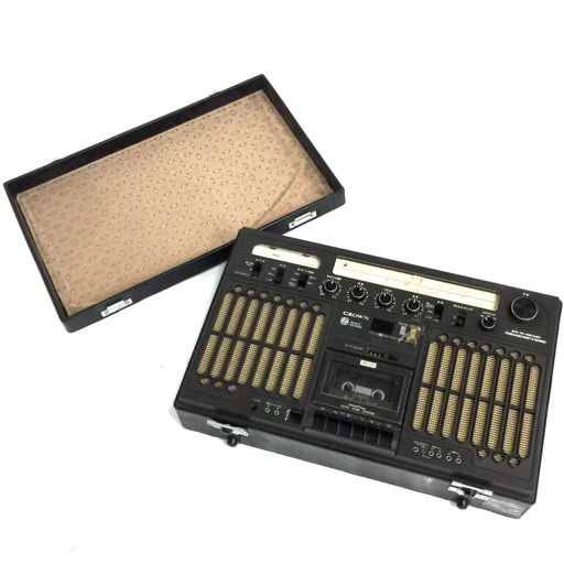 1円 CROWN RX-9800 アタッシュケース型ラジカセ カセットデッキ