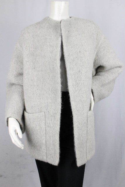 【極美品】エルメス　マルジェラ期 アルパカノーカラーリバーコート　リバーシブル 極美品】エルメス マルジェラ期 アルパカノーカラーリバーコート