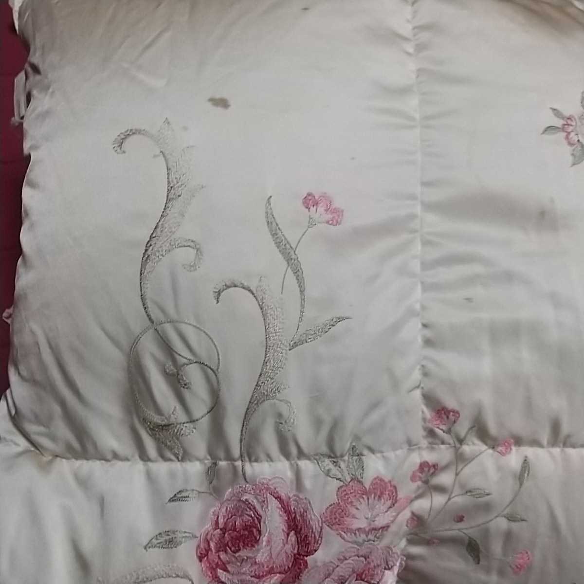 丸八真綿　シングル羽毛掛け布団　表地絹仕様　刺繍入り　ソワリー 丸八真綿 シングル羽毛掛け布団 表地絹仕様 刺繍入り ソワリー - メルカリ