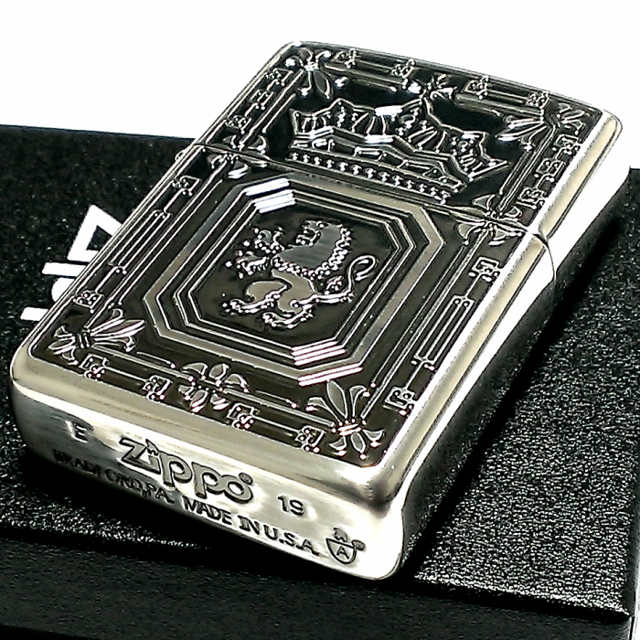 Zippo アーマーライオン ジッポ ライター 深彫 両面加工 重厚モデル 王冠 かっこいい 紋章 銀イブシ シルバー クラウン おしゃれ メンズ Zippo 売買されたオークション情報 Yahooの商品情報をアーカイブ公開 オークファン Aucfan Com