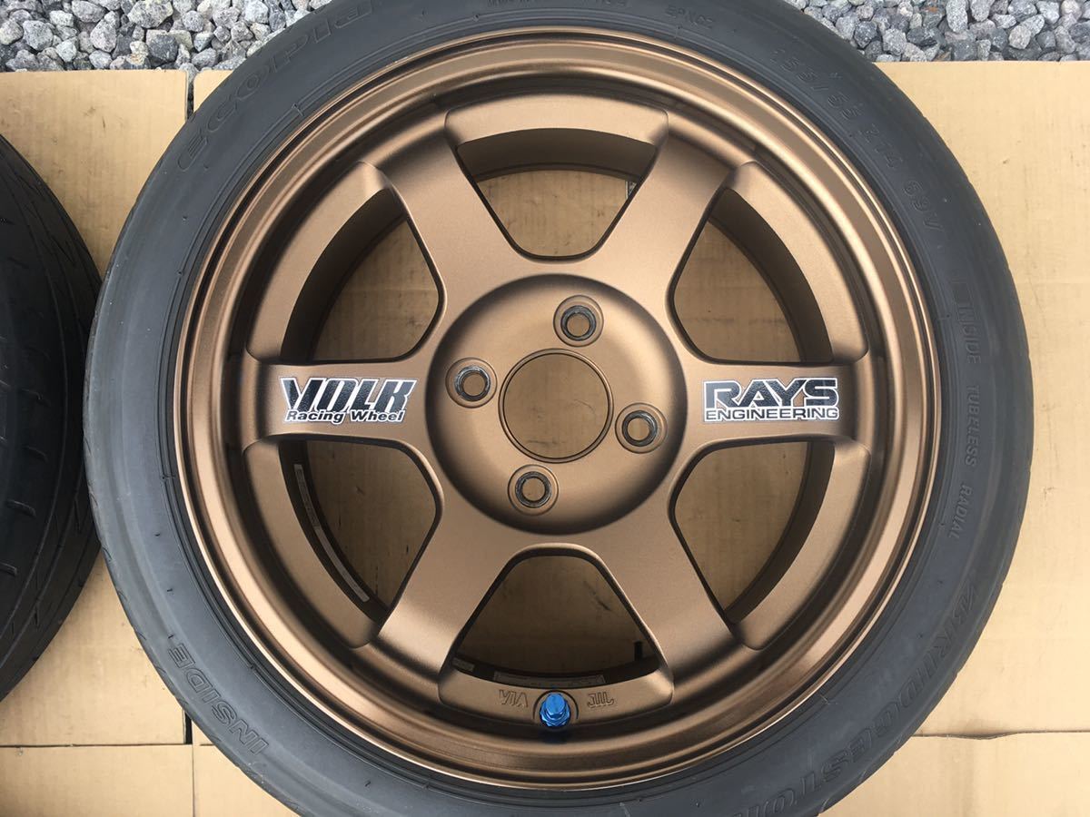 超 RAYS TE37 14インチ 6.5J +15 PCD100 4穴 ブロンズ 155/55R14 4本