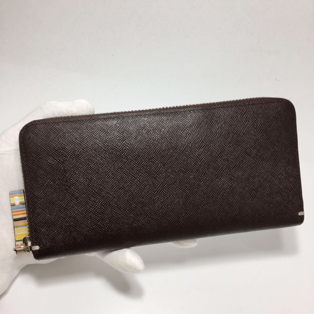 美品/PaulSmith/ジップストローグレイン/ポールスミス/ラウンド