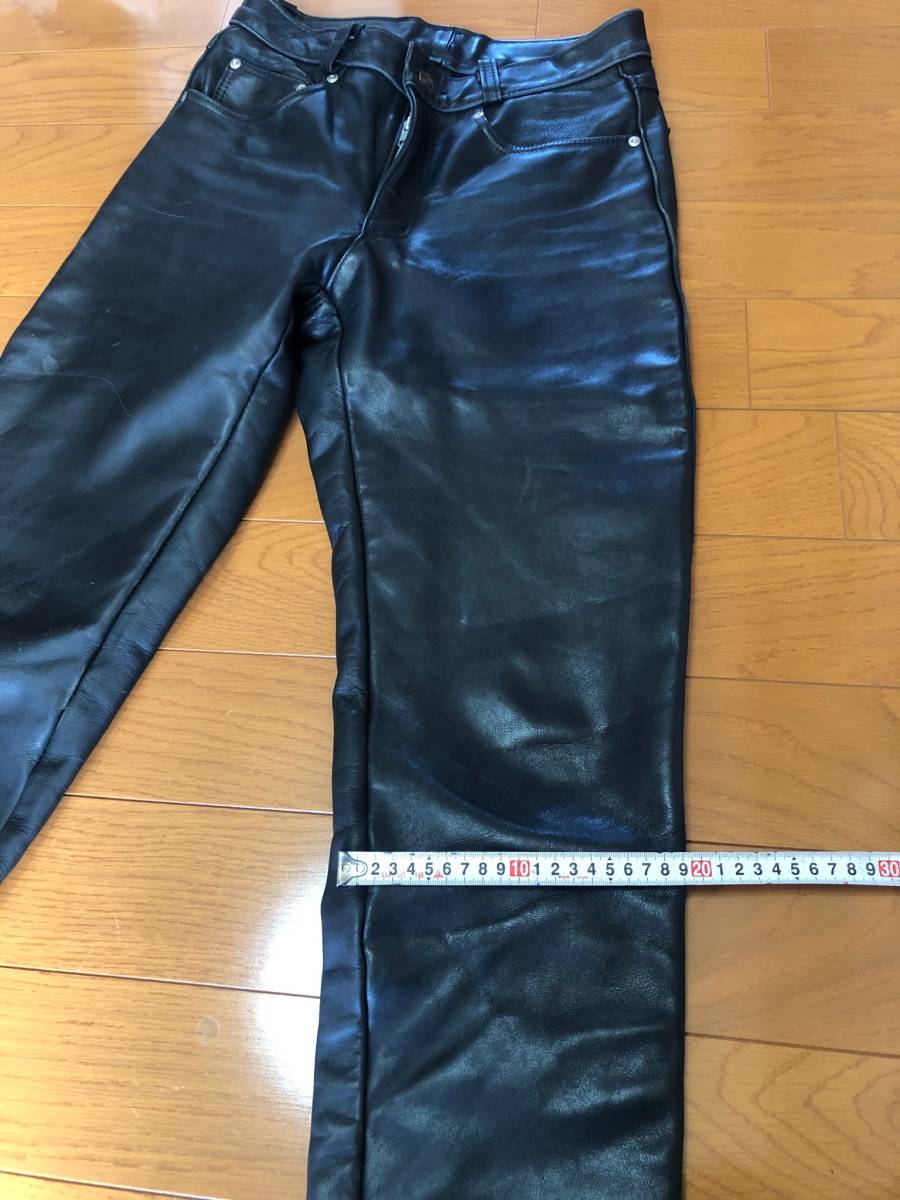 Schott N.Y.C. MADE IN U.S.A. ショット レザーパンツ サイズ32 黒色