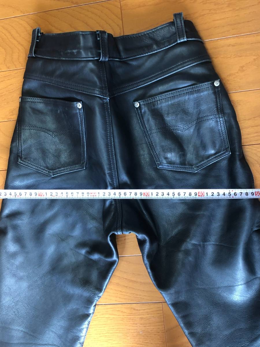 Schott N.Y.C. レザーパンツ サイズ32 MADE IN U.S.A Schott N.Y.C. MADE IN U.S.A. ショット レザーパンツ サイズ32 黒色