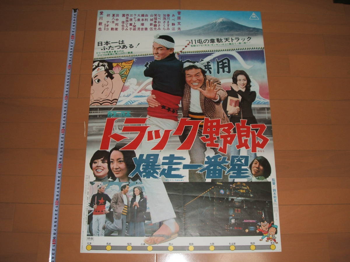 古い映画のポスター　「トラック野郎　爆走一番星」