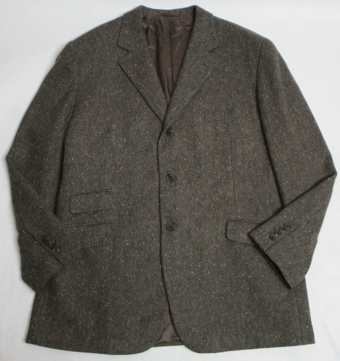 良品 HERMES エルメス ヘリンボーン ミックスツイード 3B カシミヤ ジャケット 58 ブラウン イタリア製 正規品 ST ジャケット マルジェラ期 ツイスト＆ポッシュ HERMES(エルメス) ハリスツイード アウトレットHarris