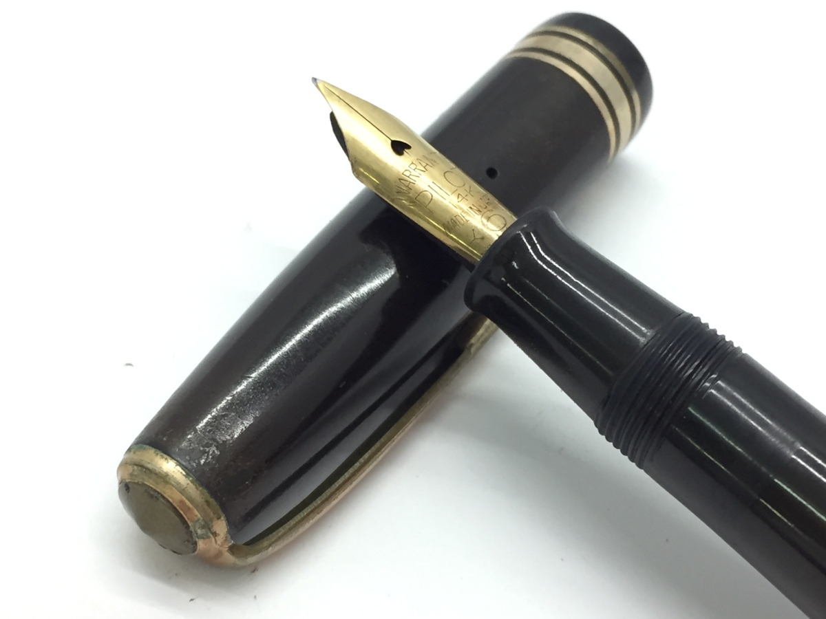 中古 OLD PILOT パイロット warranted ペン先14K 6 万年筆 ブラック