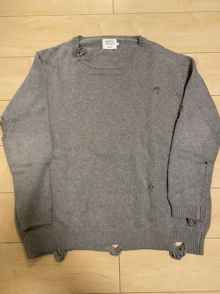 vendor Things COTTON CREW NECK DAMAGED SWEATER nonnative ノン 