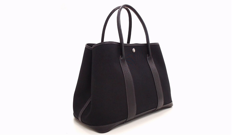 1円超美品☆エルメス☆ガーデンパーティPM 黒 SV金具 □H刻印【HERMES 