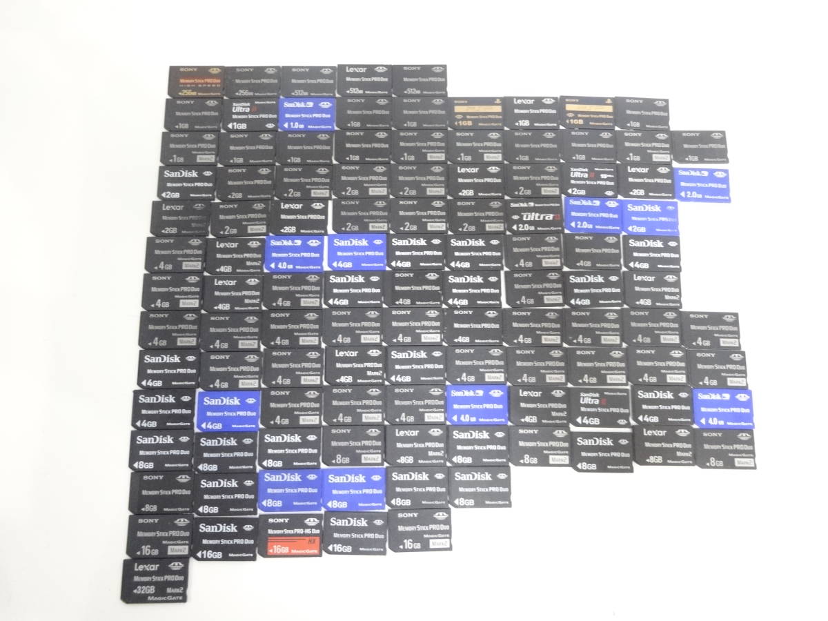 SONY など　Memory Stick PRO DUO 32GB/16GB/8GB/4GB/2GB まとめ 113枚　動作未確認　S6481