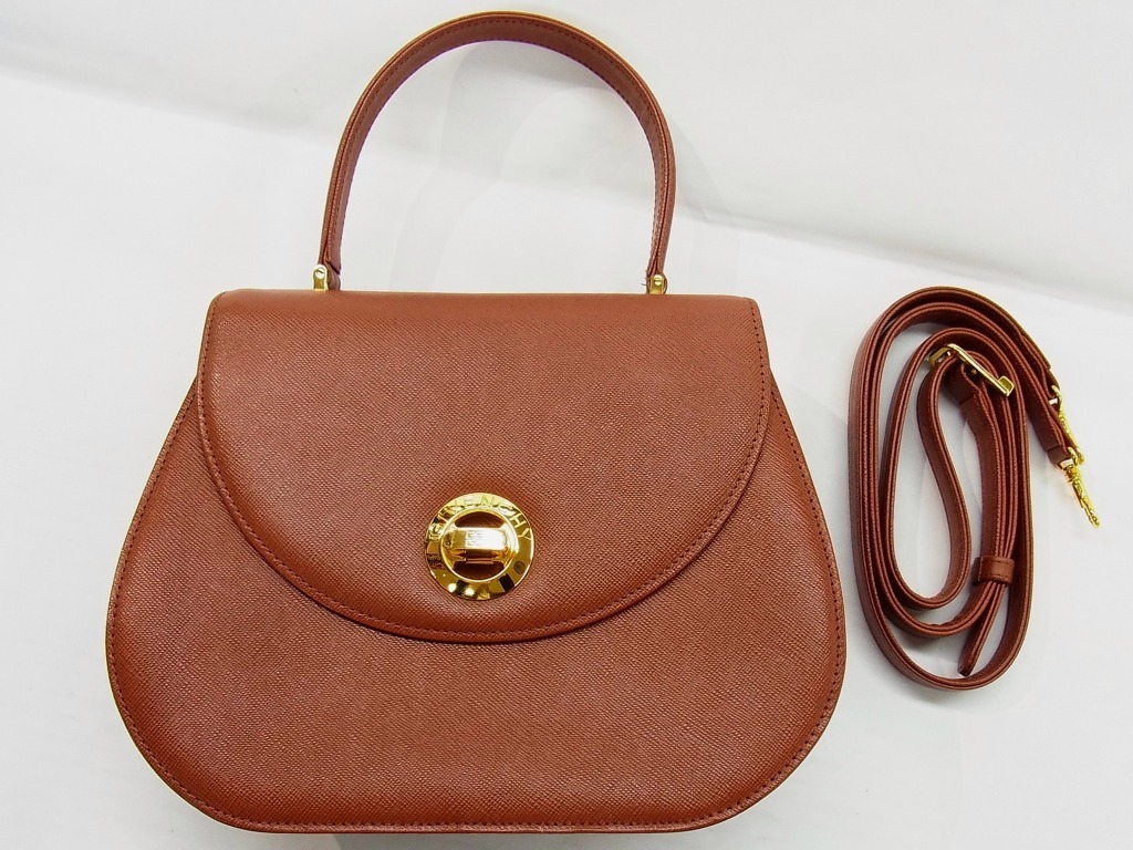 □ GIVENCHY/ジバンシィ □ レザー 2WAY バッグ ターンロック ゴールド 