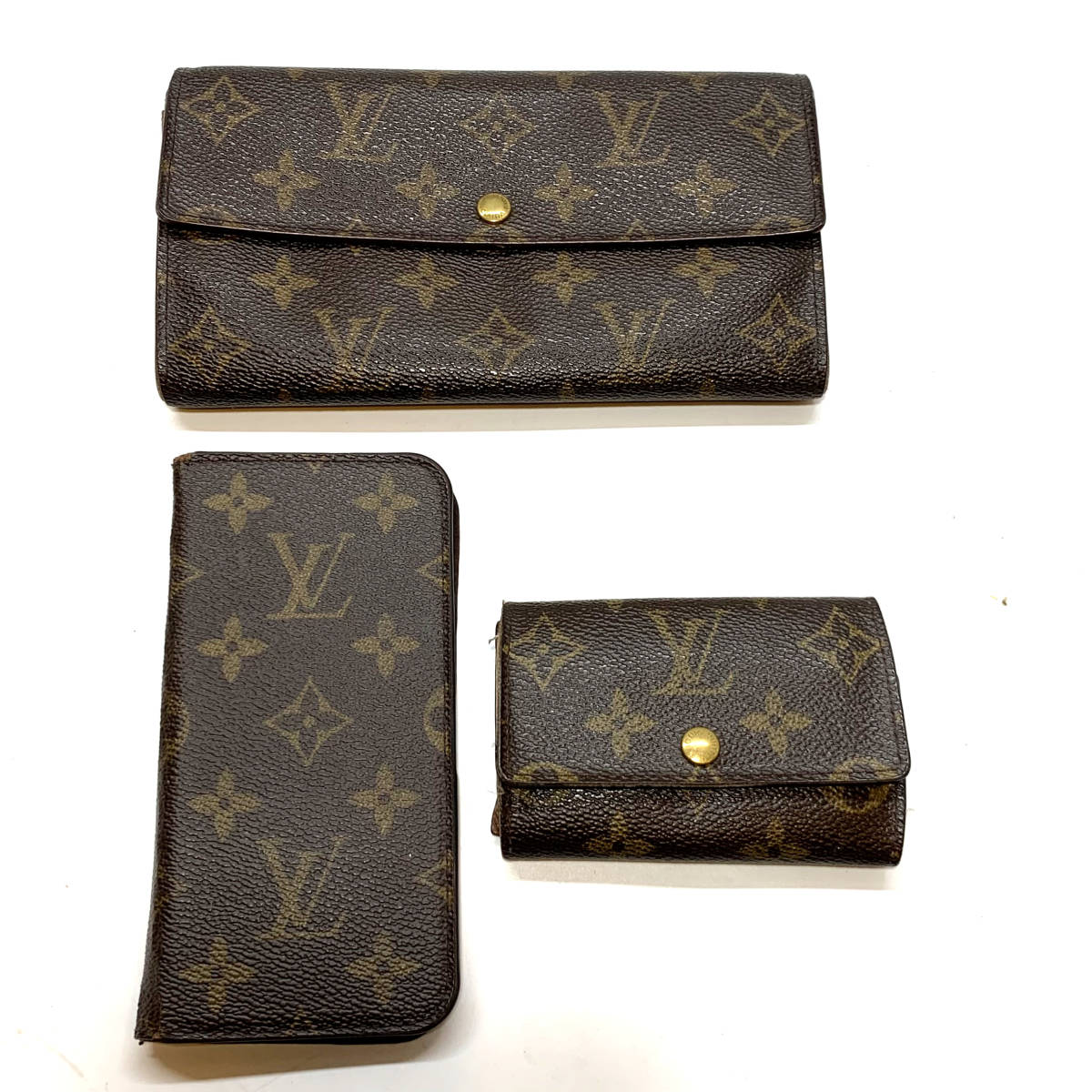 LOUIS VUITTON ルイ ヴィトン モノグラム iPhoneケース・財布・キーケース 3点セット