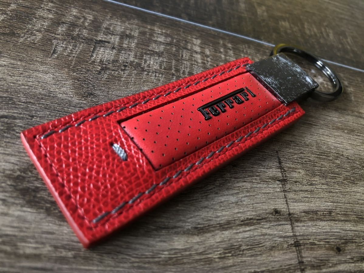 ☆FERRARI フェラーリ 正規 レザー 本革 キーホルダー キーリング