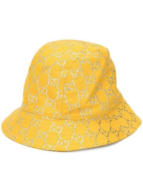 新品 GUCCI イエローバケットハット GG ラメ Mサイズ グッチ 黄色 タグ 