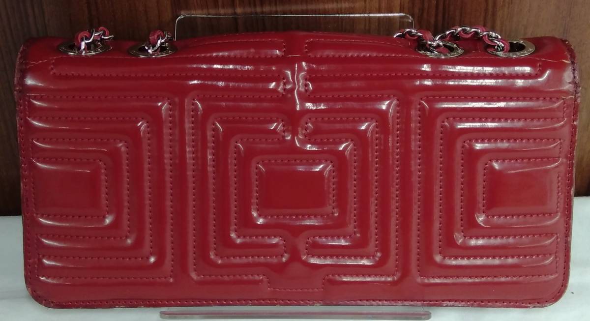 CHANEL シャネル Wチェーン ショルダーバッグ パテントレザー エナメル 