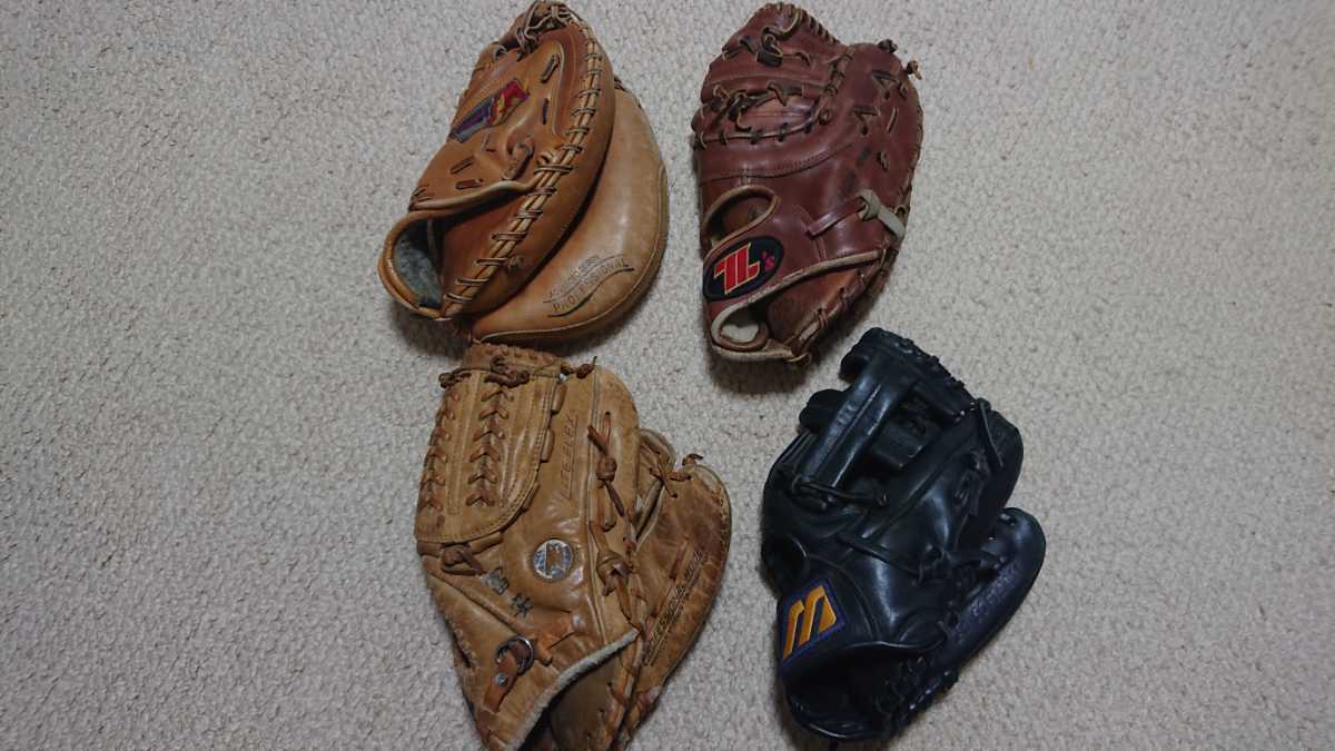 大人軟式グローブキャッチャーファーストミット 4点セット中古品