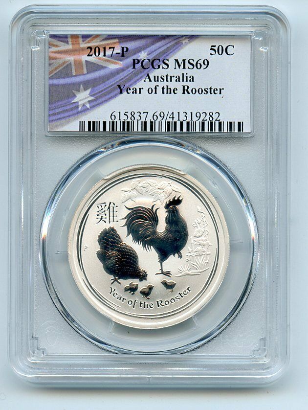 Year of オーストラリア Rooster 50￠ Rooster（酉年）2017-P 1⁄2oz