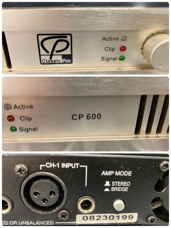 訳あり品 Classic Pro CP600 ステレオ パワーアンプ 【 中古品 / 動作