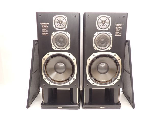ONKYO D-77FRX 3ウェイスピーカー 左 純正スタンド音出し確認済み ONKYO オンキョー 3ウェイスピーカー D-77X +スピーカースタンド AS