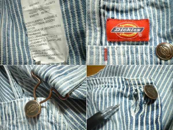 Dickiesメキシコ製ビンテージヒッコリーデニムオーバーオールW38正規