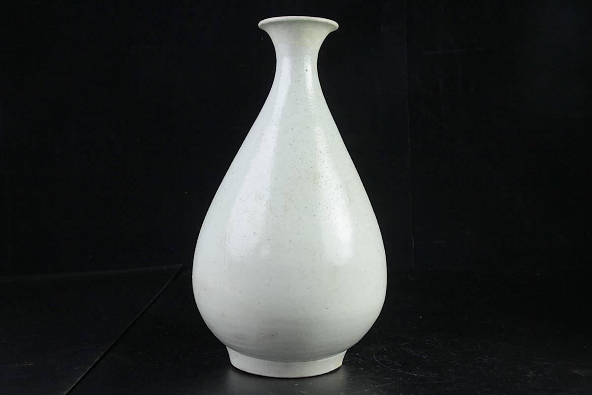 ◇舩◇ 李朝時代 白磁製 花瓶 32cm 大徳利 朝鮮古陶 唐